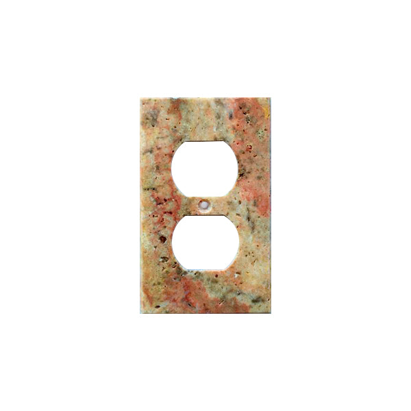 Scabos Travertine Single Duplex Switch Plate Cover - Travertine Wall Plate
