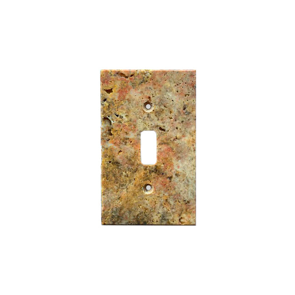 Scabos Travertine Single Toggle Switch Plate Cover - Honed - Tilephile