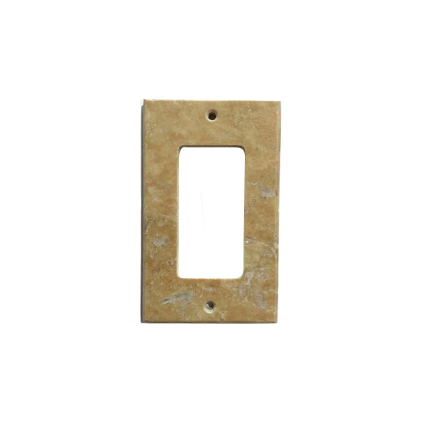 Light Walnut Travertine Single Rocker Switch Plate Cover - Travertine Wall Plate