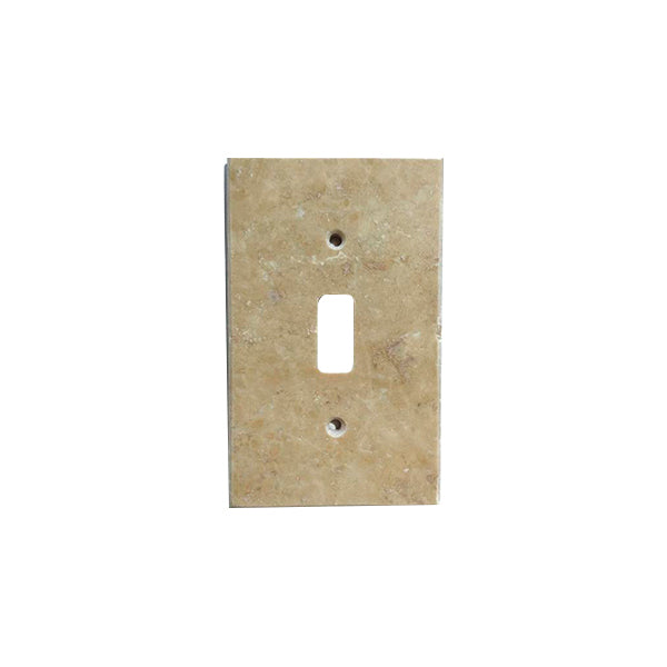 Light Walnut Travertine Single Toggle Switch Plate Cover - Travertine Wall Plate