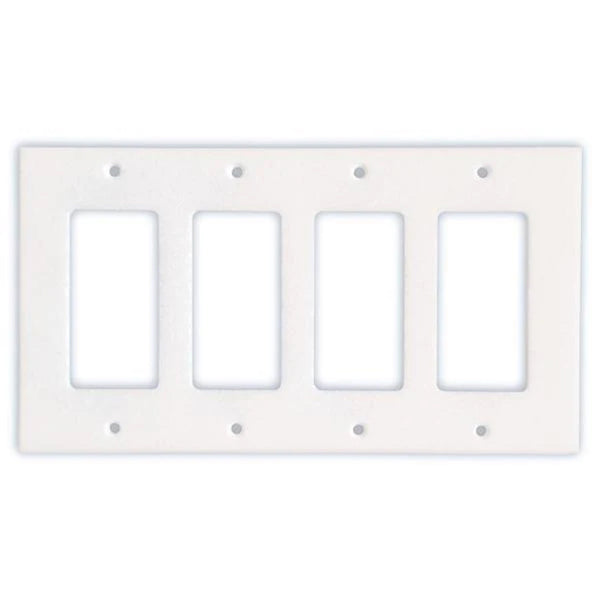 Thassos White Marble 4 Rocker Switch Plate Cover - Marble Wall Plate - Honed