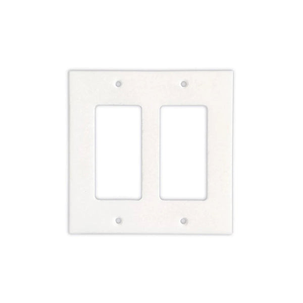 Thassos White Marble 2 Rocker Switch Plate Cover - Marble Wall Plate - Honed
