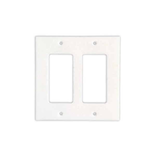 Thassos White Marble 2 Rocker Switch Plate Cover - Marble Wall Plate - Polished