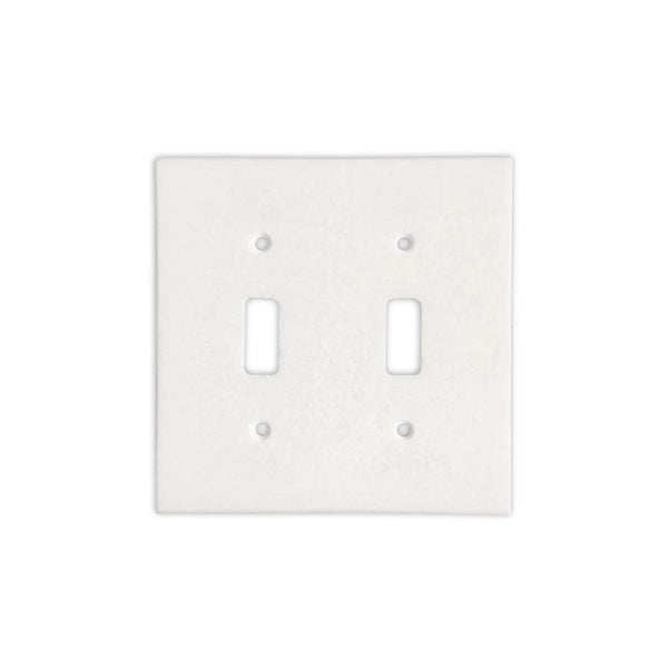 Thassos White Marble 2 Toggle Switch Plate Cover - Marble Wall Plate - Honed