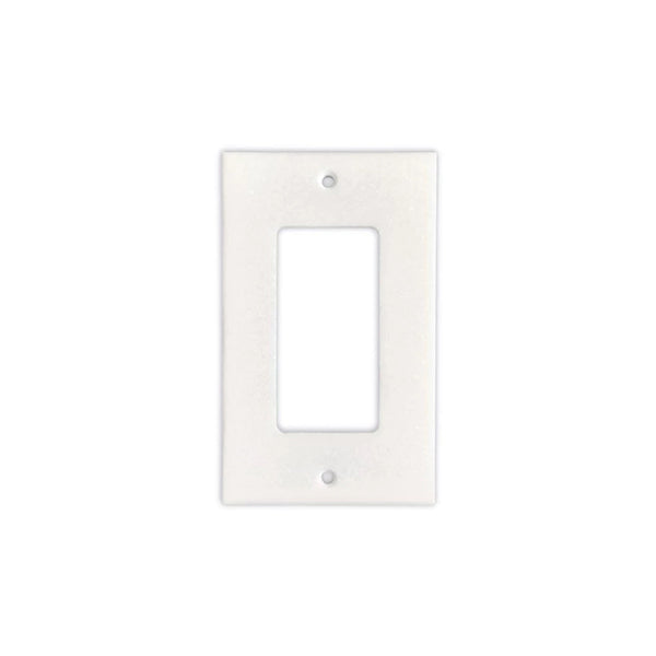 Thassos White Marble Single Rocker Switch Plate Cover - Marble Wall Plate - Honed