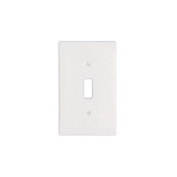 Thassos White Marble Single Toggle Switch Plate Cover - Marble Wall Plate - Polished
