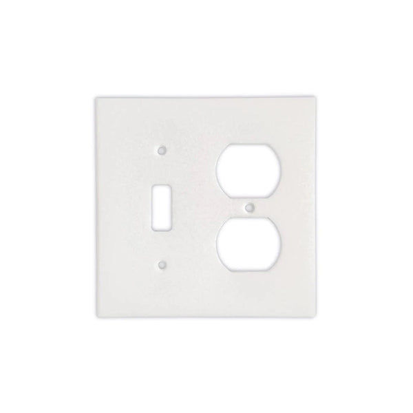Thassos White Marble Toggle Duplex Switch Plate Cover - Marble Wall Plate - Honed