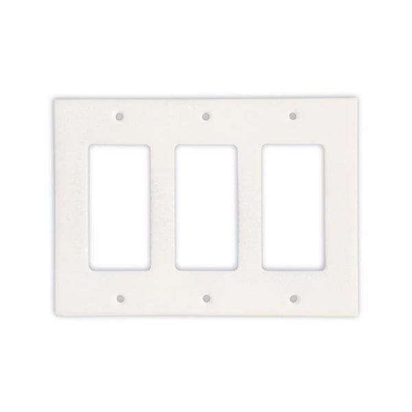 Thassos White Marble 3 Rocker Switch Plate Cover - Marble Wall Plate - Honed