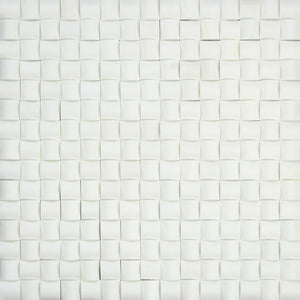 Thassos White Honed Marble 3-D Small Bread Mosaic Tile - Tilephile