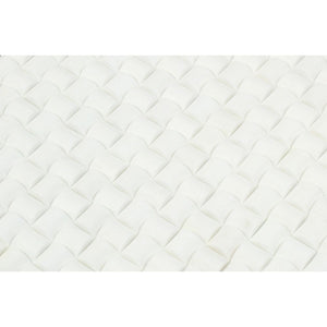 Thassos White Polished Marble 3-D Small Bread Mosaic Tile - Tilephile